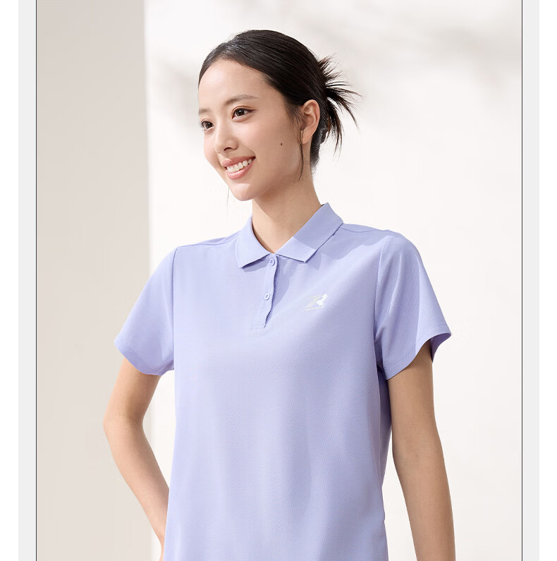 361° Women's Spring Summer Sports Polo Shirt Quick-Dry Fitness Casual Running Short Sleeve Top 662624111H-2 5