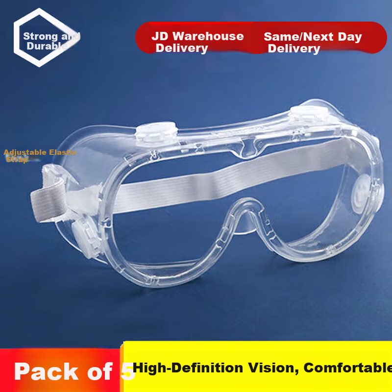 KINCOOL KCzy-520 PC Four-Bead Large Windproof Protective Goggles Impact-Resistant Splash-Proof Riding Wind and Sand Glasses Transparent Lenses 5 Pieces