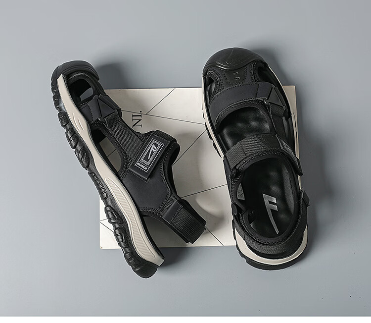 Warrior Men's Summer Closed-Toe Sandals Breathable Beach Shoes Versatile Men's Footwear WSL(WZ)-1766 Gray Size 42 1