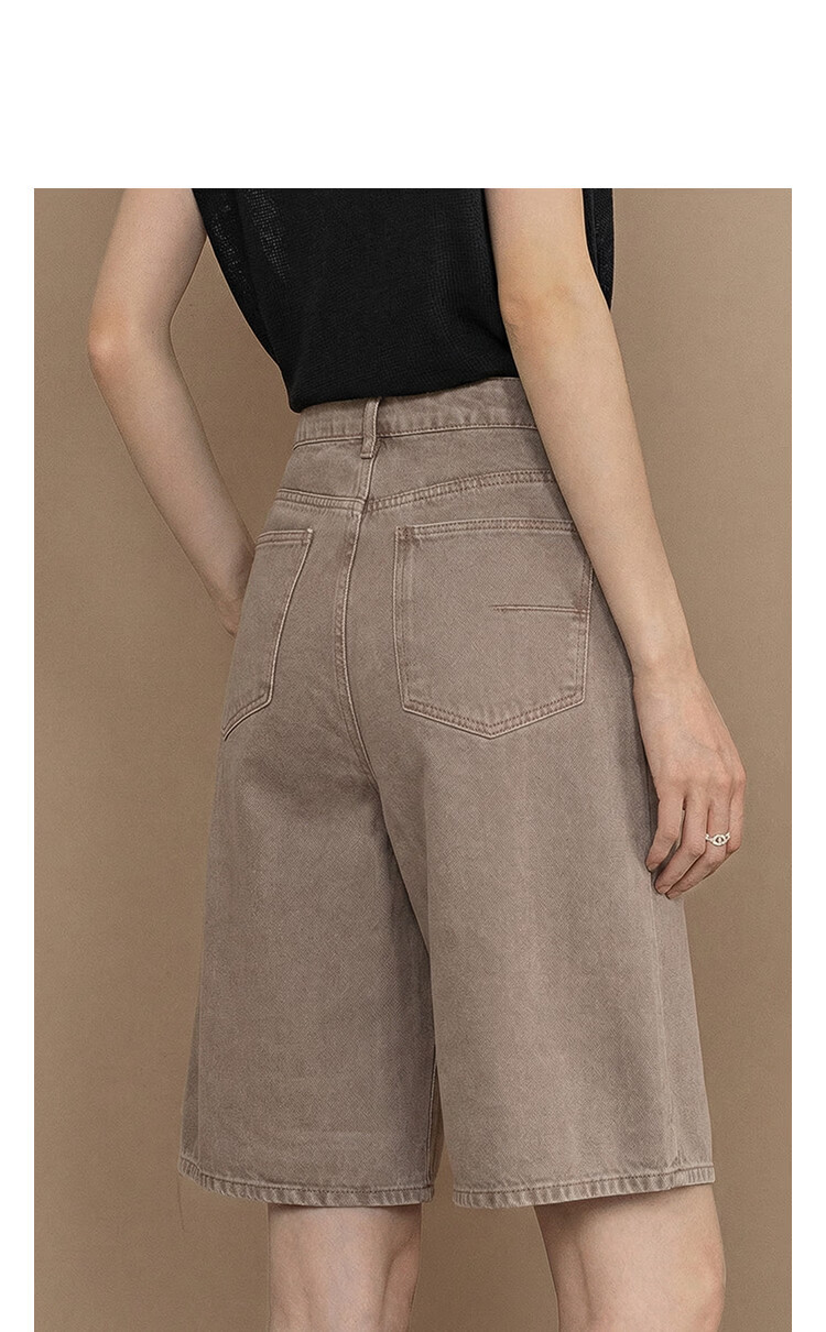 Demana Oxygen Pure Cotton Summer Minimalist High-Waist Mid-Length Straight Loose Fit Slimming Denim Jeans for Women Premium Quality 10
