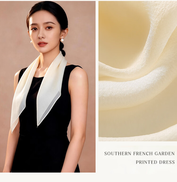 Hangsi Mansion Pure Color Custom Mulberry Silk Scarf Silk Pearl Gauze Square Scarf Birthday Gift for Mom Women's Festival 19