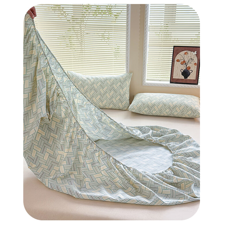 SOMERELLE Class A Mattress Cover Coarse Fabric Cooling Mat Thickened Cooling Mattress Protector Cover 180*200cm + Pair of Pillowcases 16