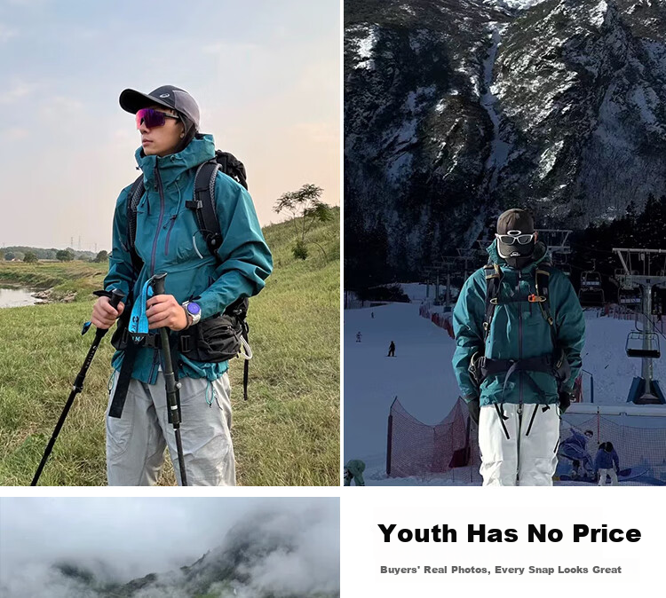 JEEP SPIRIT Outdoor 3-in-1 Waterproof Windproof Hiking Jacket Autumn Winter Couple Mountain Climbing Coat Men Secret Purple M 3