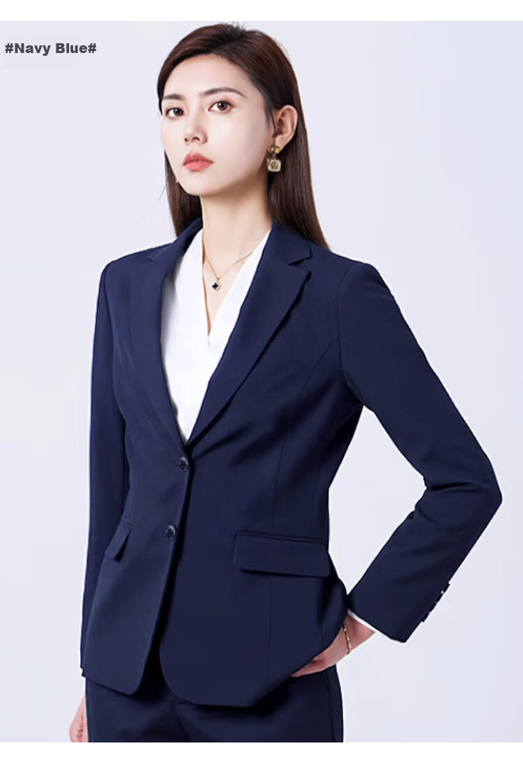 ROMON Women's Professional Blazer Simple Elegant Business Commuter Versatile Suit Jacket High-End Feel 7