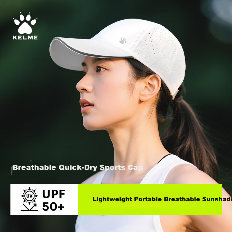 KELME Summer Sun Protection Baseball Cap Unisex Quick-Dry Breathable Sports Running Tennis Hat Visor Cap