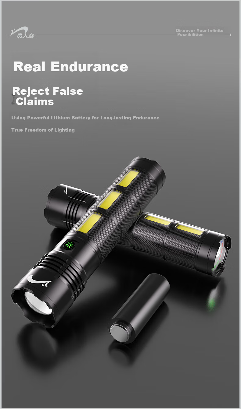 Gueriniao High-Power Flashlight Super Bright Long Battery Life Zoomable Rechargeable Military Outdoor Survival Camping 4