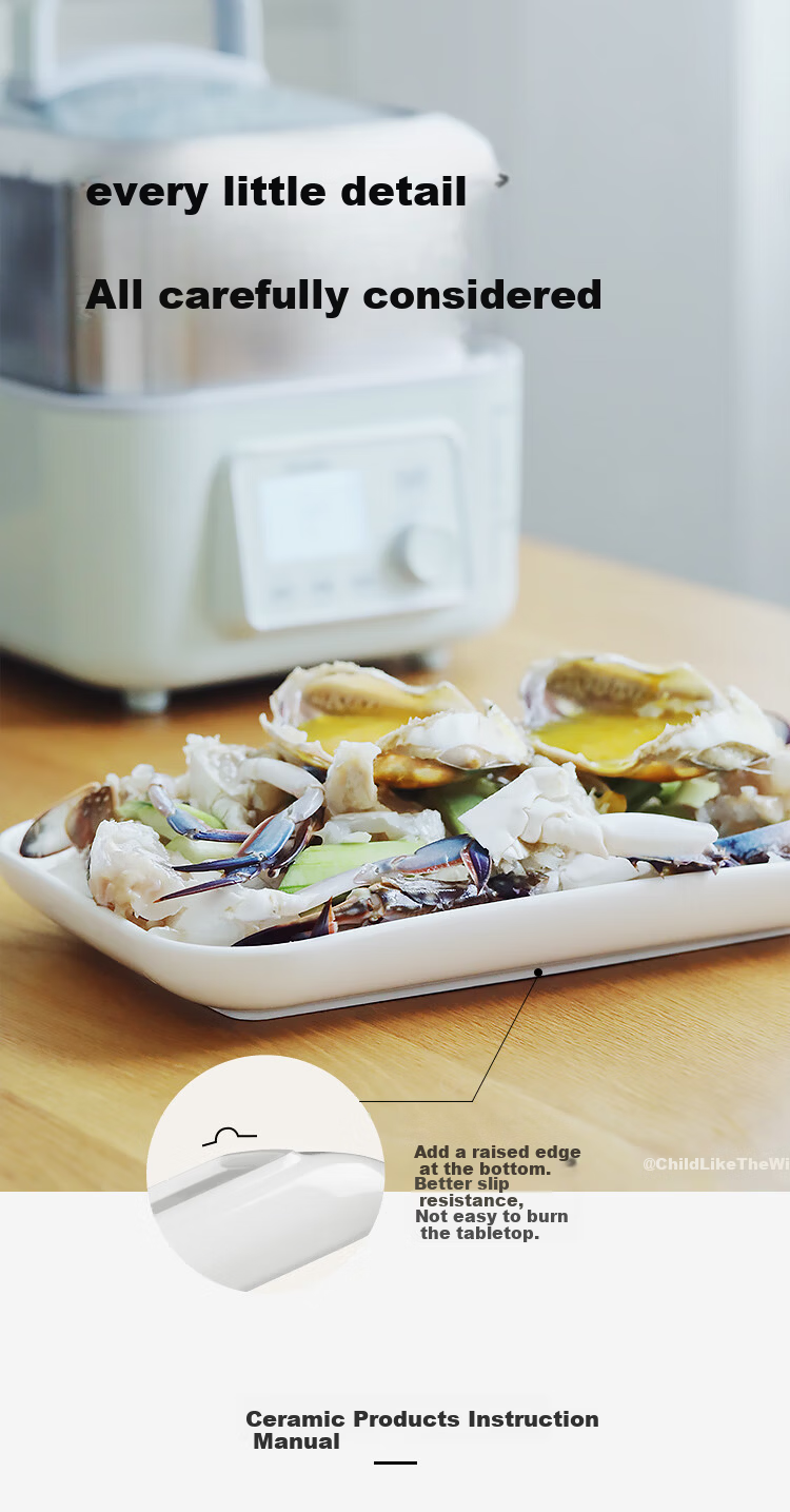 Buydeem A505 36cm Ceramic Steaming Tray Off-White Compatible with Multifunctional Steamer Cooker 6