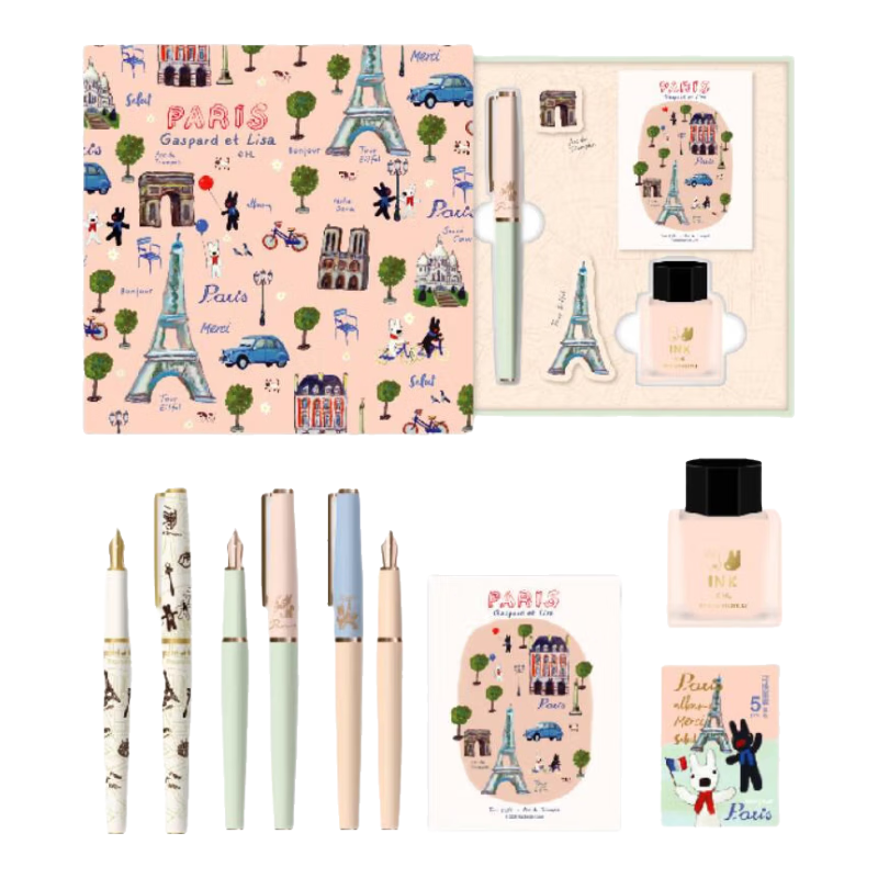 M&G Stationery [Teacher's Day Gift] Katsumi Kato Fountain Pen Set Gift Box for Students' Personal Use Or Gift Giving (Fountain Pen *1 + Black Ink *1 + Ink Cartridges *5)