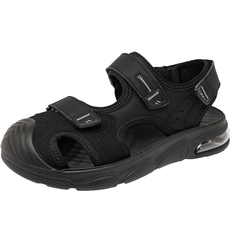 Warrior Men's Sports Sandals Outdoor Thick-Soled Beach Shoes Comfortable Summer Slippers WSL(WZ)-1651 Black 41