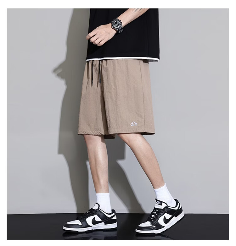 GLM Men's Summer Thin Ice Silk Casual Shorts Loose Sports Beach Mid-Length Pants 21