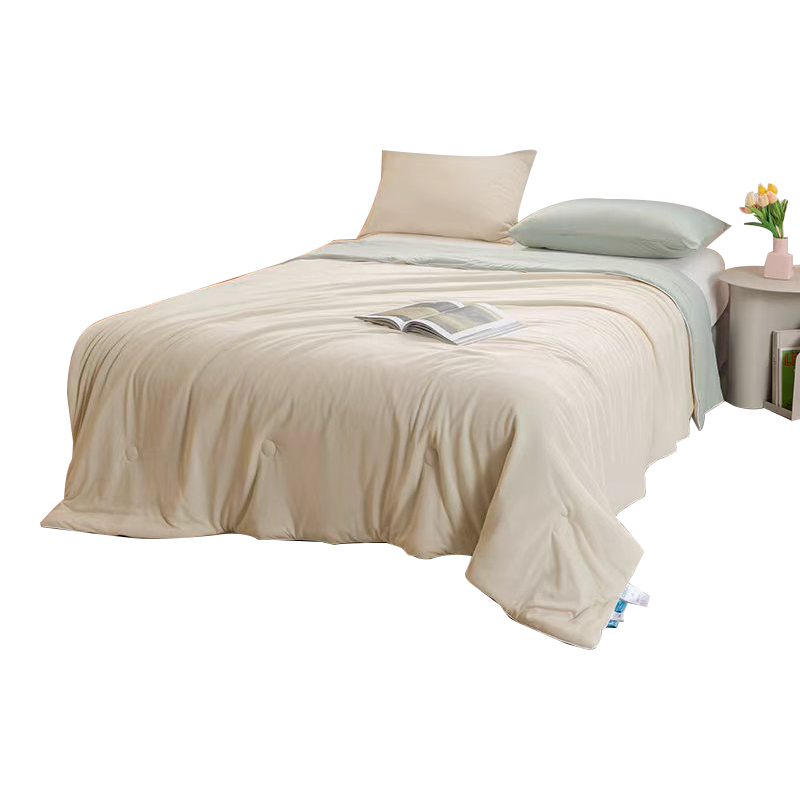 La Torretta Air Conditioning Quilt, Summer Cool Quilt, Washable, 60-Count Lenzing Tencel Thin Summer Quilt, 150*200cm, Beige with Gree
