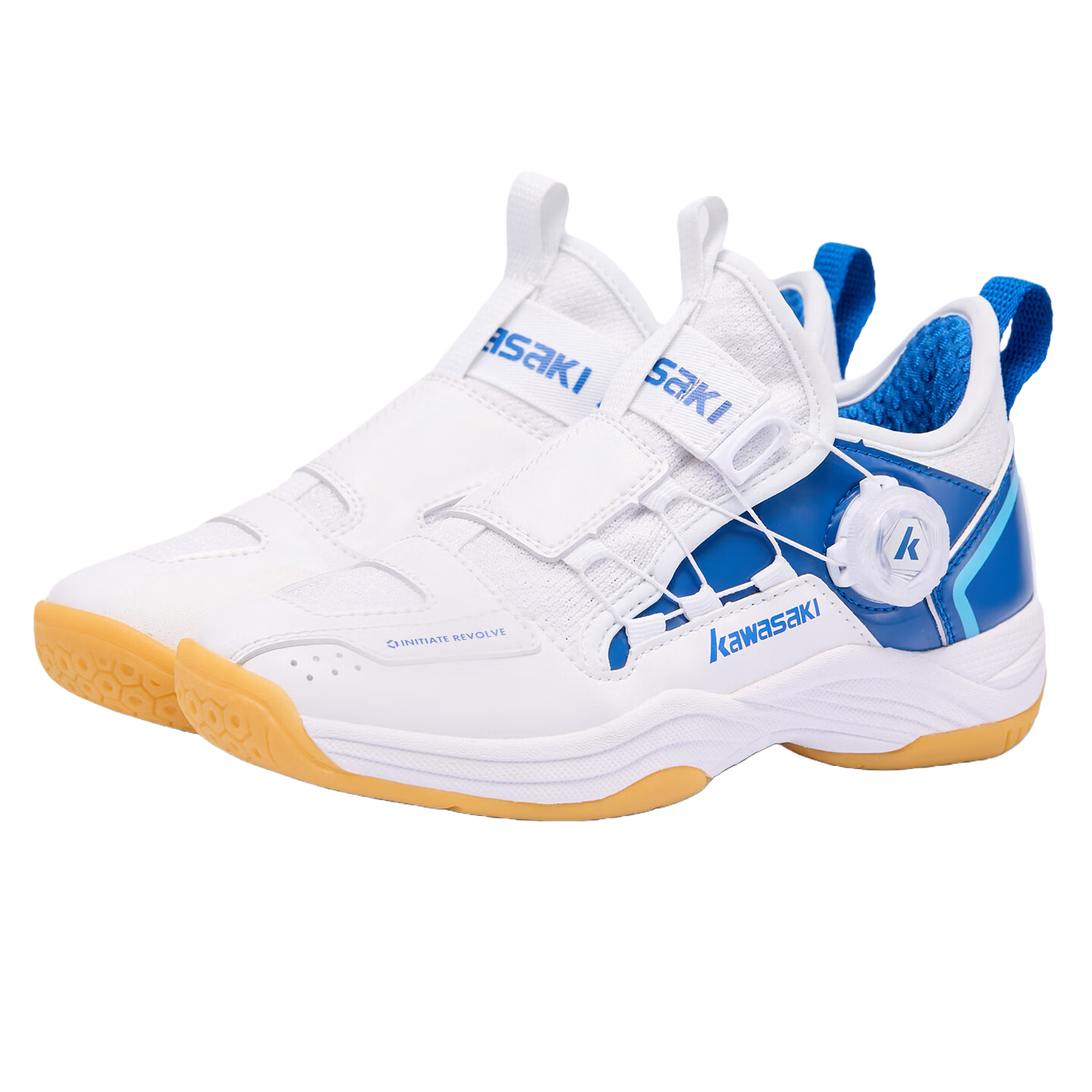 KAWASAKI Kids Badminton Shoes Traverse 2.0 Durable Unisex Sports Shoes B4412 White Blue Size 32