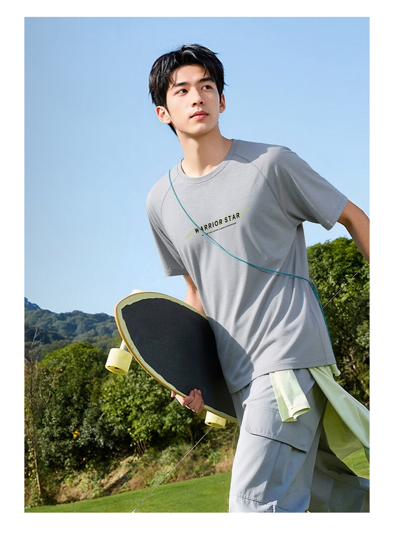 Warrior Men's Cotton Feel Casual Short Sleeve T-Shirt Loose Fit Crew Neck Sports Fitness Summer Top 16