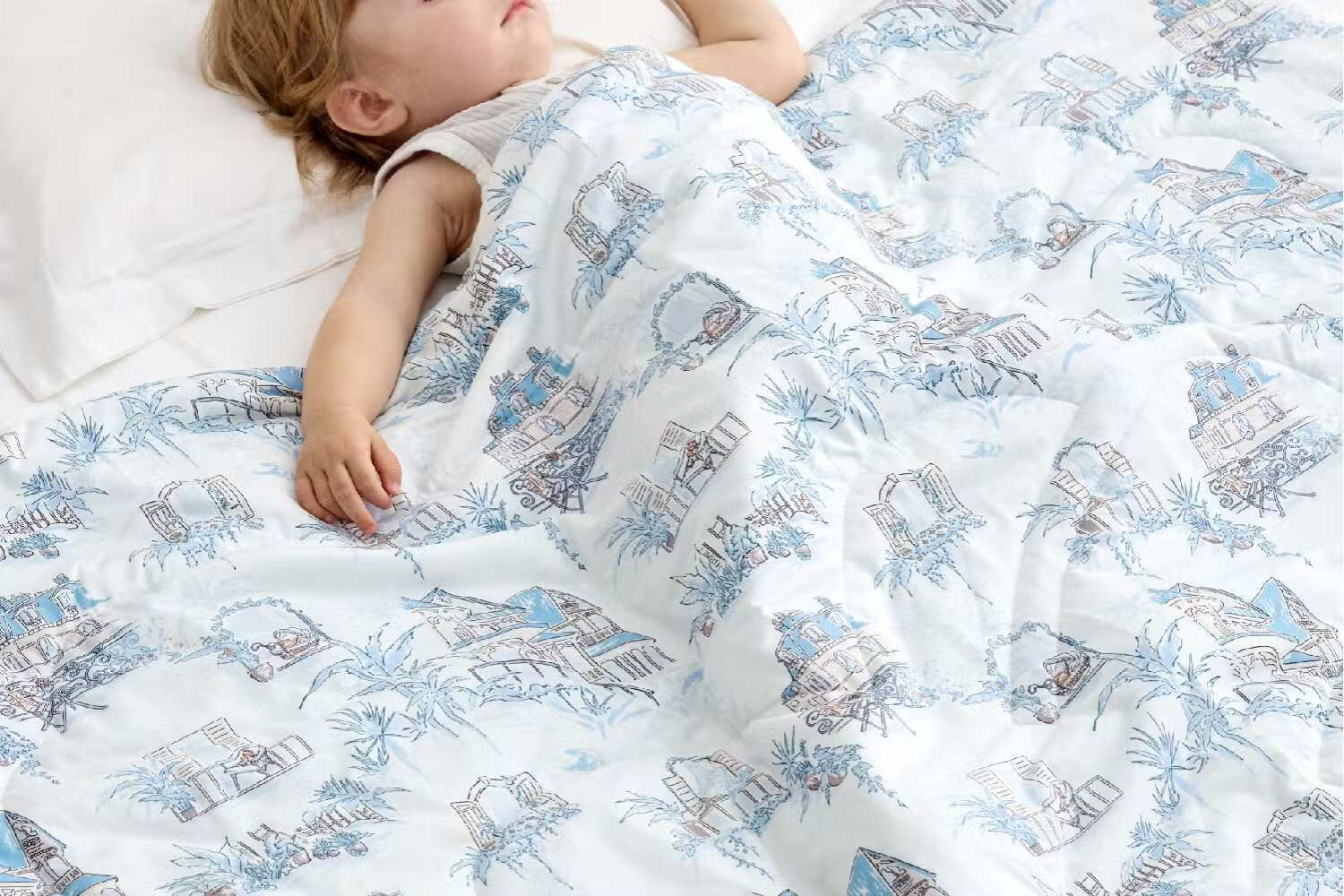 DOMIAMIA Summer Cooling Baby Quilt Antibacterial Air Conditioning Blanket for Newborns, Children's Cooling Quilt, Class A, Tengling 120 2