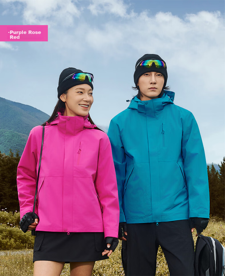 JEEP SPIRIT Men's 3-in-1 Waterproof Outdoor Mountaineering Jacket Women's Light Army Green/Dark Army Green M 30