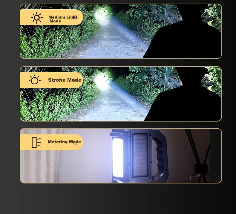 AUX High-Power Rechargeable LED Flashlight Outdoor Long-Range Portable Spotlight Solar Home Use 11