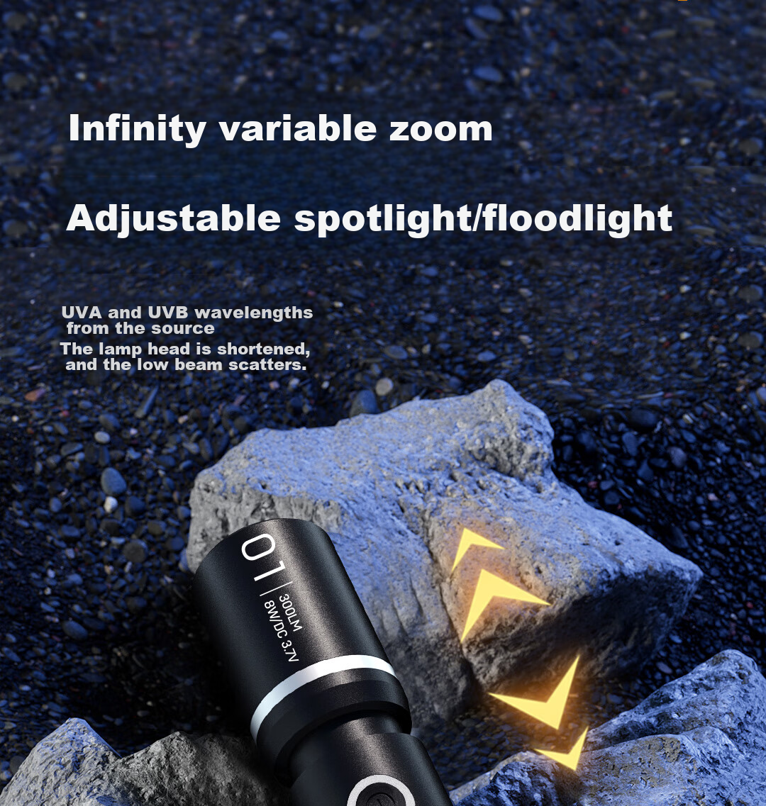 Deli Compact Flashlight, High Brightness, Outdoor Cycling, Camping, Long-Range, Long Battery Life, Wilderness Survival Light 16
