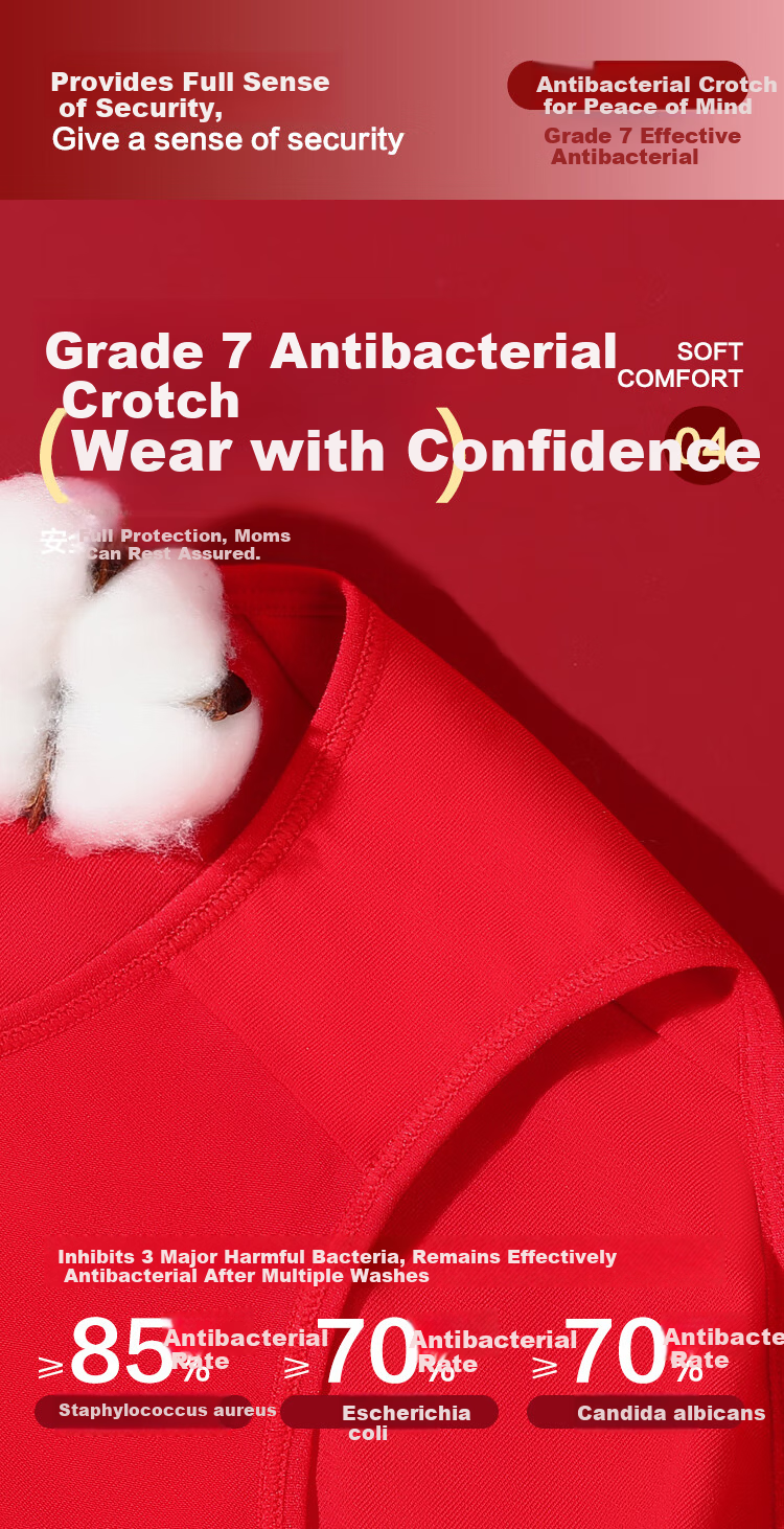 Hodohome Boys' Festive Lucky Red Antibacterial Cotton Crotch Boxer Shorts for New Year 325 150 6