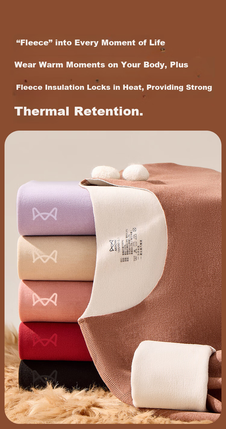 MiiOW [Goose Down, Cashmere, Silk] Men's Thermal Underwear Set, Fleece-Lined, Thickened, German Velvet Heat Retention Autumn Shirt and Pants 9