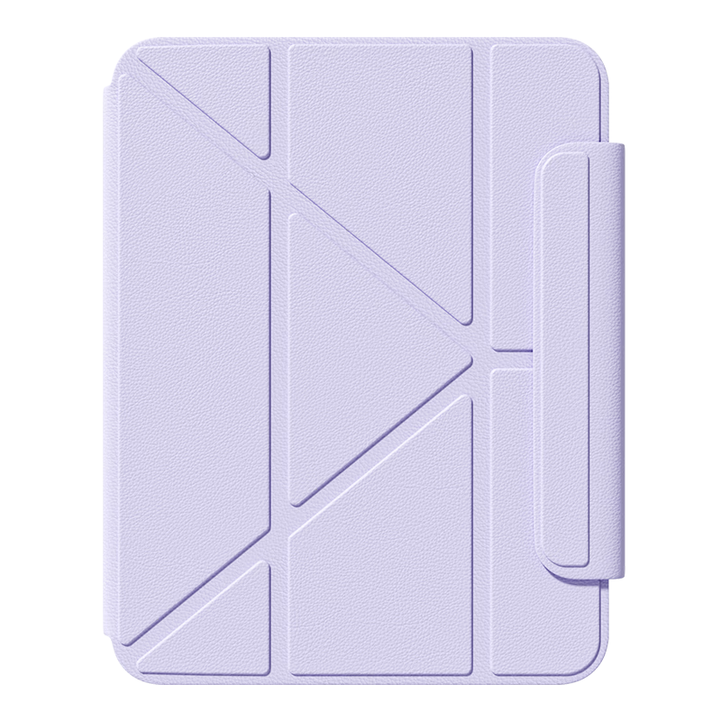 Kustar Compatible Apple iPad 11 (A16) / 10th Gen 10.9/11 Inch Tablet Case with Pen Slot, 3+Y Fold Transparent Magnetic Rotatable Split Purple