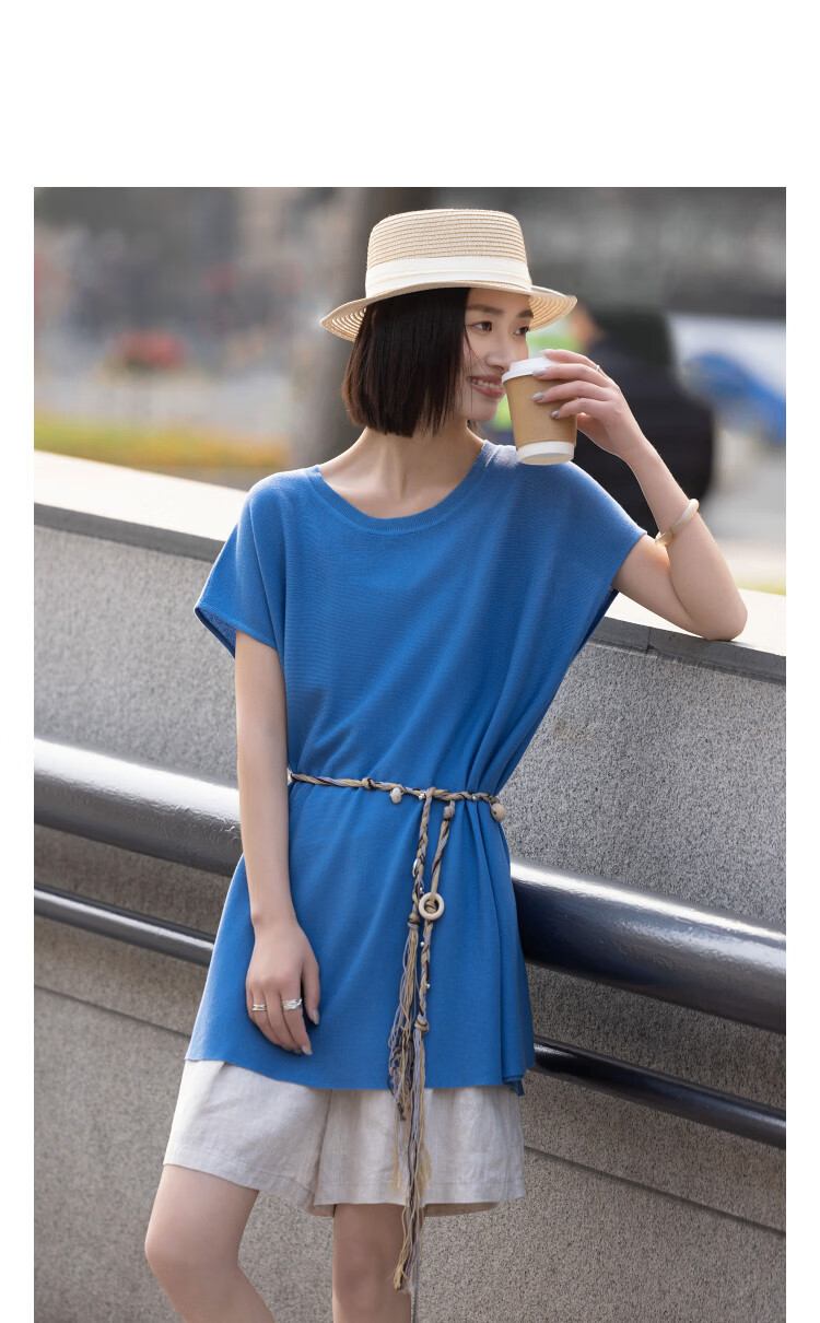 Demana [Breathable Tencel] Summer Lightweight Office Round Neck Raglan Loose Slimming Concealing Knit Sweater for Women Premium Feel 11