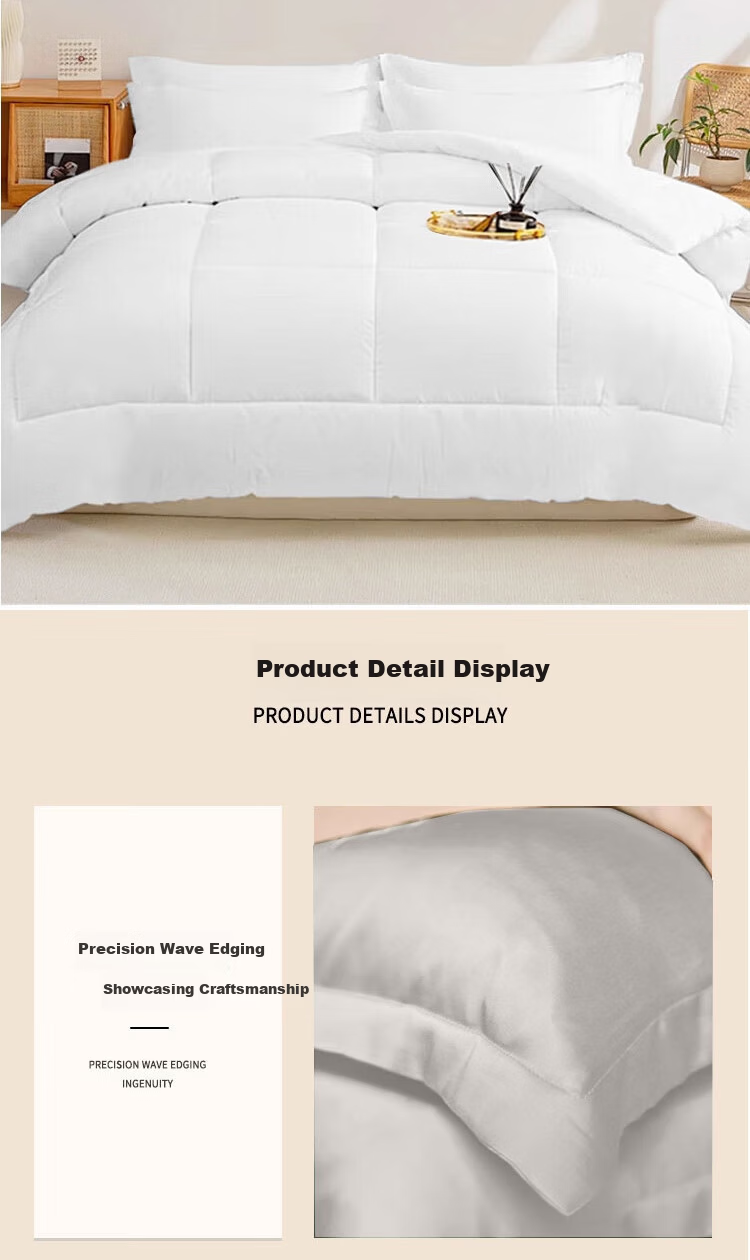 ZiiU Complete Bedding Set Four-Piece Quilt Pillow Core Full Bed Set 1.5m Bed Light Gray 14