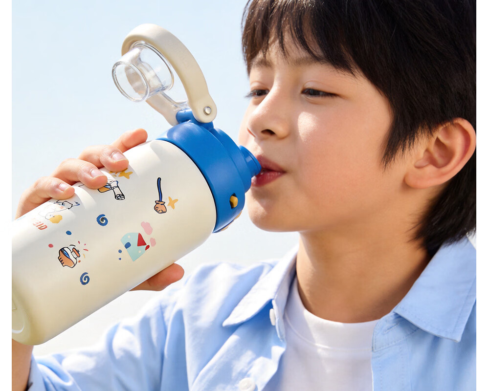 FGA Fugang Children's Day Insulated Bottle Dual-Use 316L Stainless Steel Water Cup Student Portable with Handle 480ml Magician 3