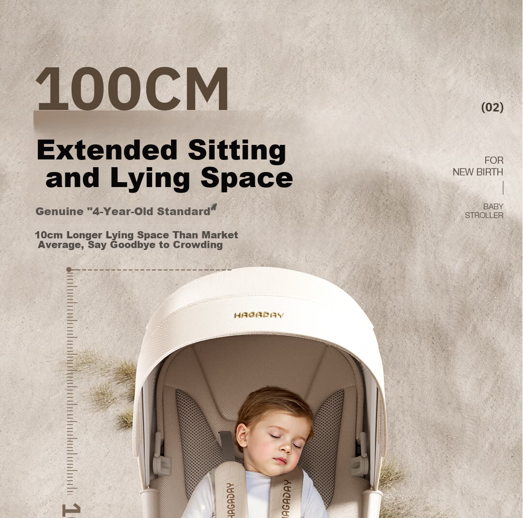 Hakada Newborn Baby Stroller Reversible High Landscape Lightweight Infant Stroller Convertible Seat and Recline Yun Jin Gray 14