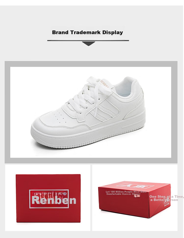 RENBEN Korean Style INS Trendy High-Value Fashion Simple Sneakers Slimming Height-Increasing Lightweight Comfortable Versatile White Shoes for Students 16