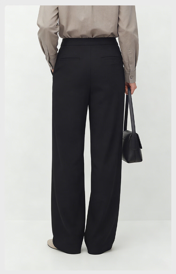 JD Jingzao Tencel Linen Wide-Leg Pants for Women Summer Thin Style Casual Straight Pants Navy Blue 2XL 16