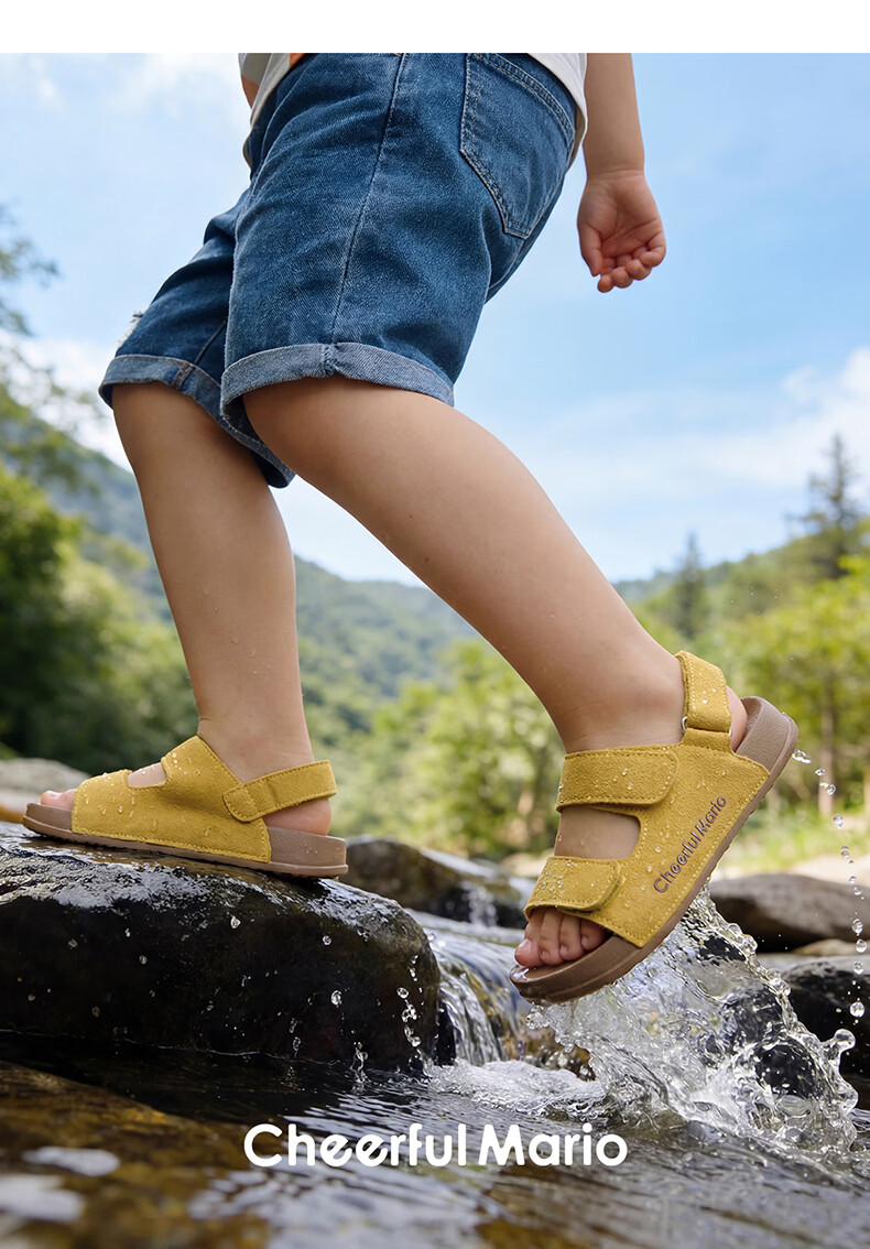 Cheerful Mario 2026 Summer New Girls' Sandals Kids Boys Soft Sole Breathable Outdoor Children Big Kids Beach Shoes 12