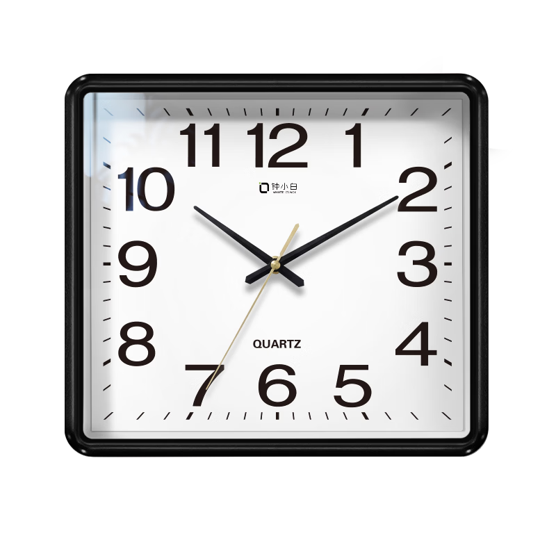 Zhong Xiaobai Wall Clock Living Room Home Use 2026 New Square Minimalist Silent No-Drill Quartz Wall Clock