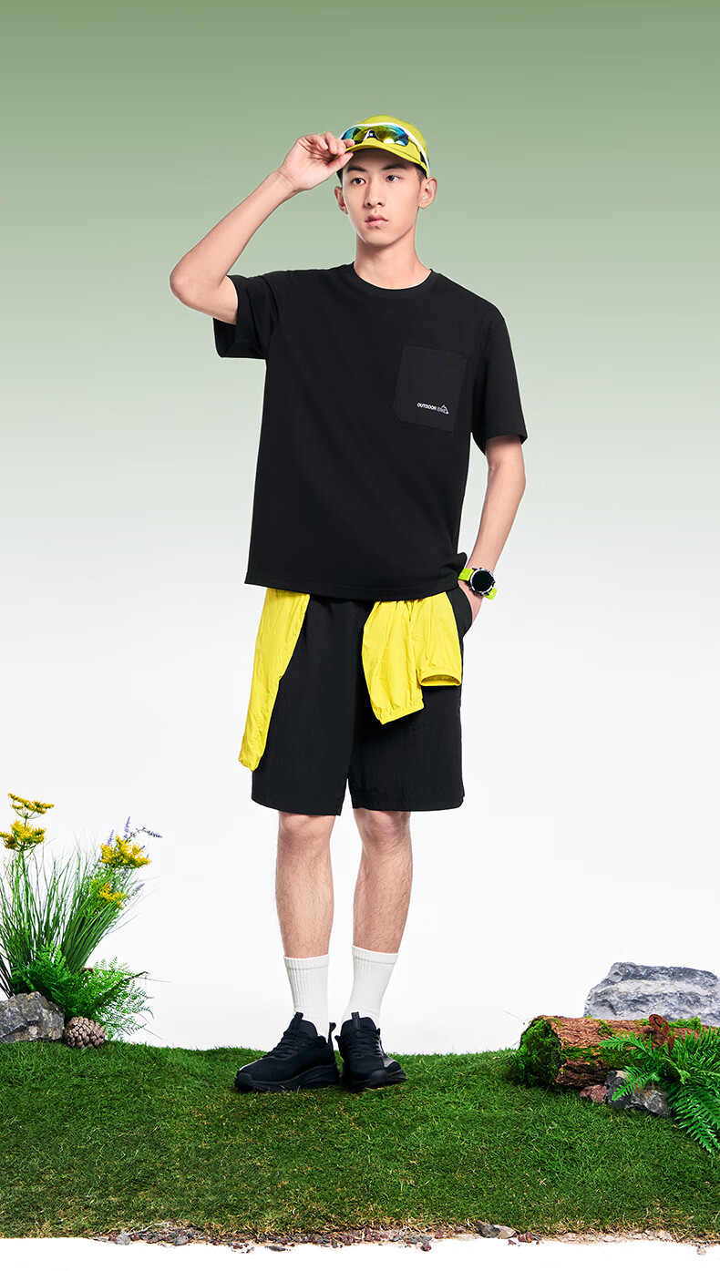 Erke Men's Crew Neck Short Sleeve Knit Shirt Summer Outdoor Antibacterial Sports T-Shirt Breathable Casual Base Layer Top 4