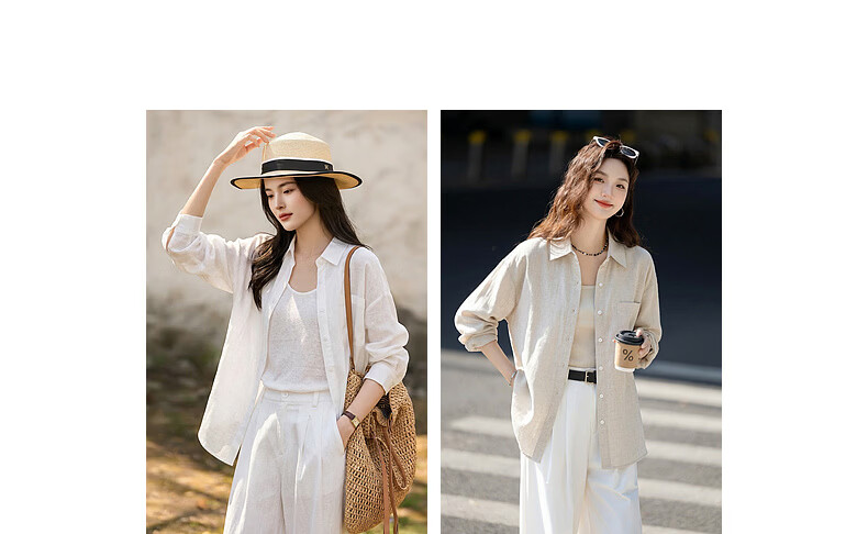 Demana [with Linen Lyocell] Spring Simple Lapel Large Pocket Loose Slimming Concealing Shirt for Women High-End Feel 6