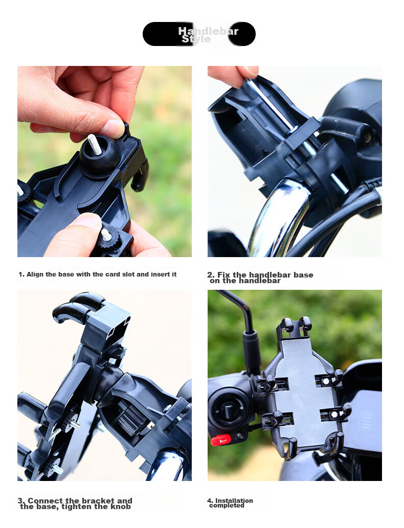 Dipuer Eight-Claw Electric Vehicle Phone Holder, Navigation Car Phone Mount, Motorcycle Mountain Bike Handlebar Fixed Phone Bracket, Handlebar Model 9