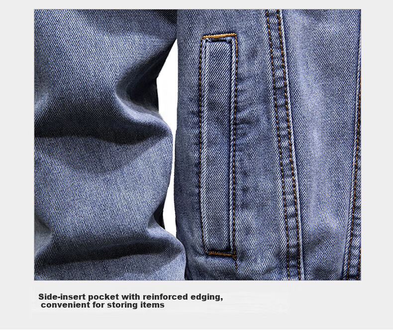 Jeanswest Men's Denim Jacket 2026 Spring Summer Loose Fit Trendy Comfortable Blue 3XL 11