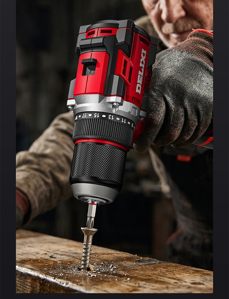 Delixi Electric 16.8V Brushless Cordless Drill Electric Screwdriver Household Tool Set High Power Drill 22