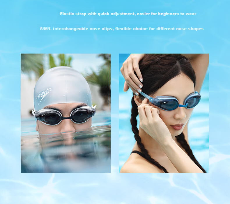Speedo Freedom Series Swim Goggles Anti-Fog HD UV Protection Wide-Angle Comfortable 14