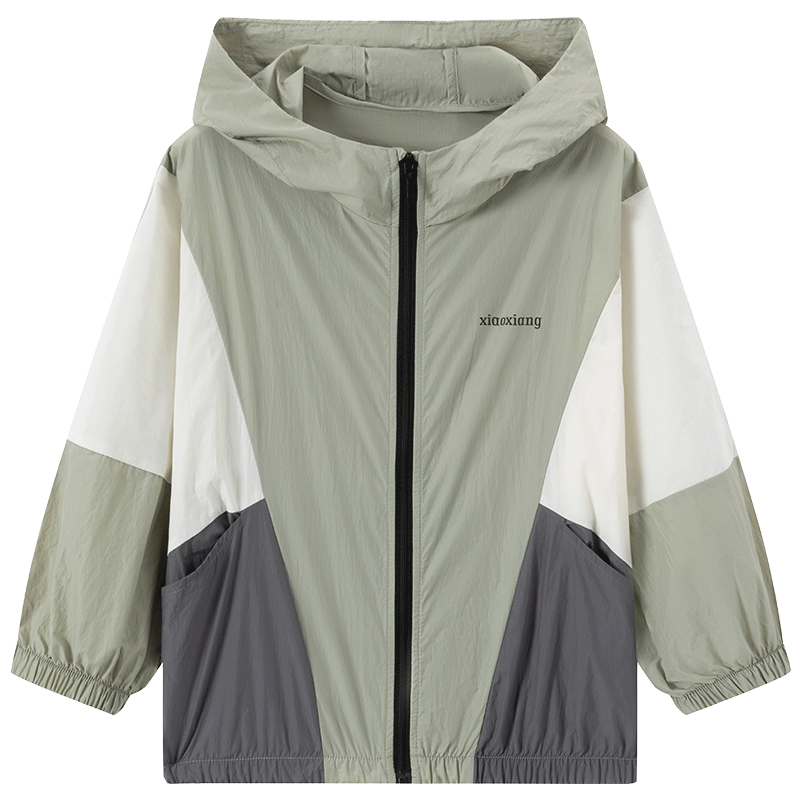 Little Elephant Hamm Boys' Summer Sun Protection Jacket UPF50+ Children's Lightweight Coat 2026 New Stylish Skin Jacket Green 130 cm