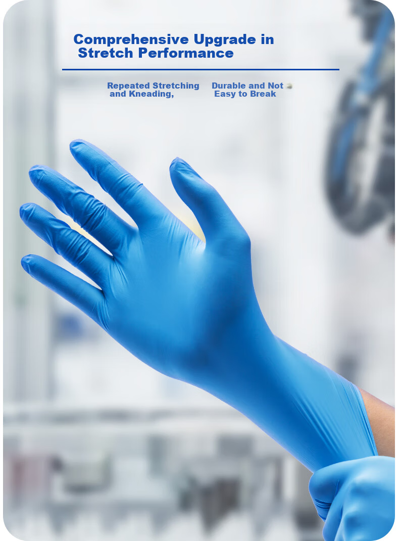 INTCO Disposable Nitrile Gloves Labor Protection Industrial Thickened 100pcs Blue Extra Large XL 4