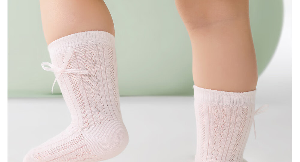 Betis Children's Socks 5-7 Years Summer Thin Breathable Girls Mid-Calf Socks Lace Solid Color Cute Princess Dance Socks 28