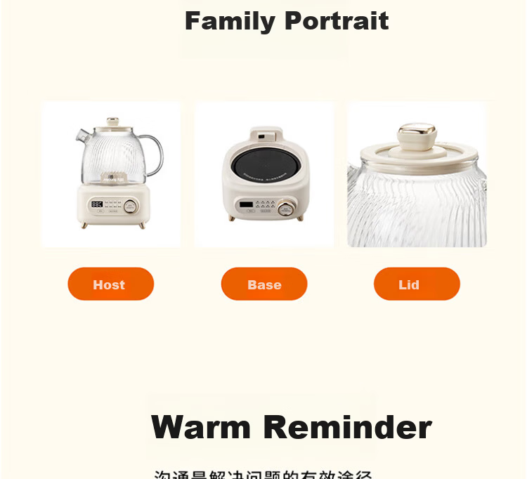 Joyoung 1L Household Electric Kettle Multifunctional Tea Maker Pure Glass Health Pot Constant Temperature Electric Water Boiler 24H Reservation K10D-WY107 27
