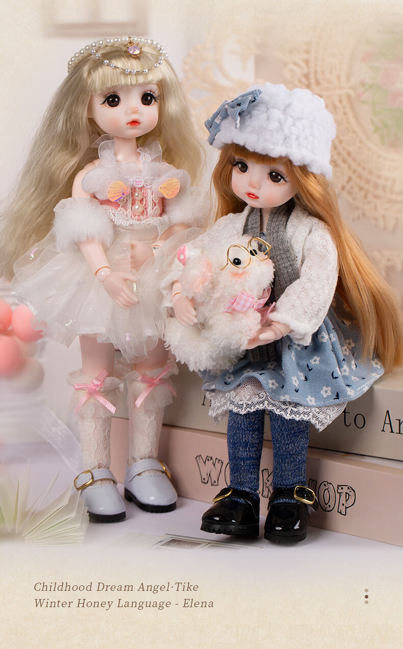 Anna Princess Realistic Doll Girl Toy 26cm Princess Doll Dress-Up Set Gift Box Birthday Present for Kids Girls 6