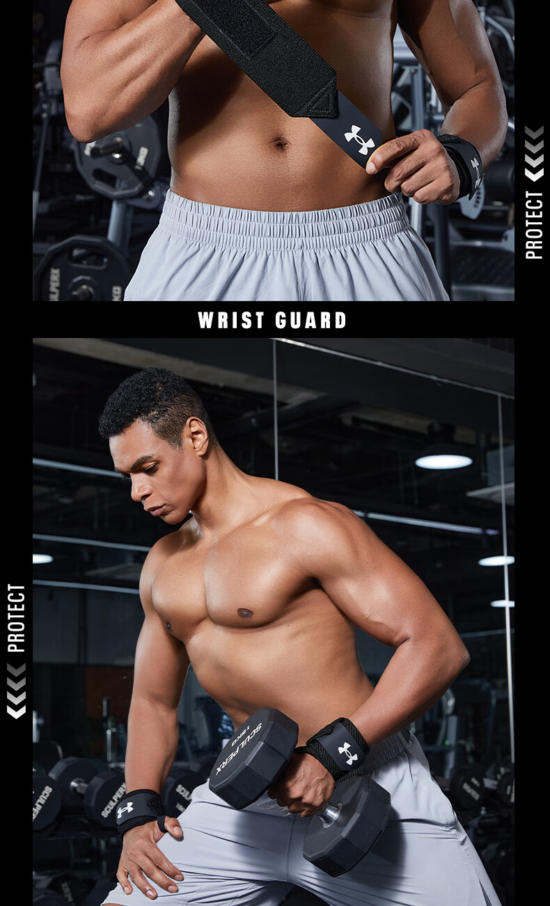 Under Armour Wrist Wraps (2 Pieces) Fitness Bench Press Push-up Compression Bands Badminton Tendonitis Wrist Injury Support 22