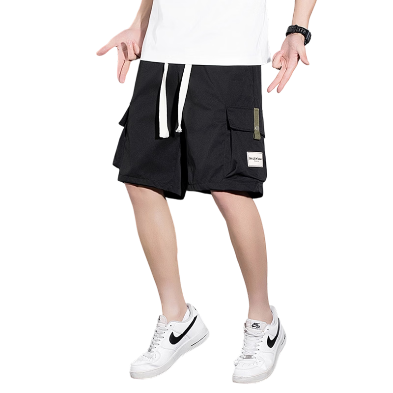 GLM Men's Summer Casual Cargo Shorts Loose Fit Trendy Five-Point Pants