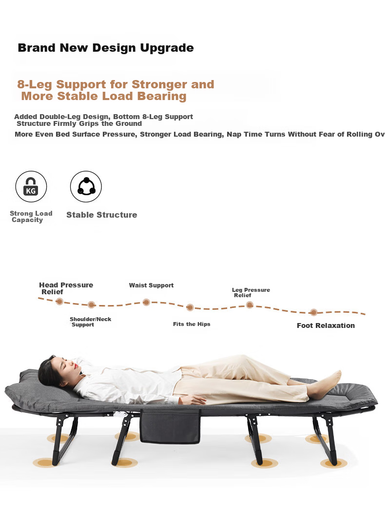 Qiyinge Office Nap Folding Bed Recliner Single Simple Military Cot Night Shift Duty Hospital Care Bed 4