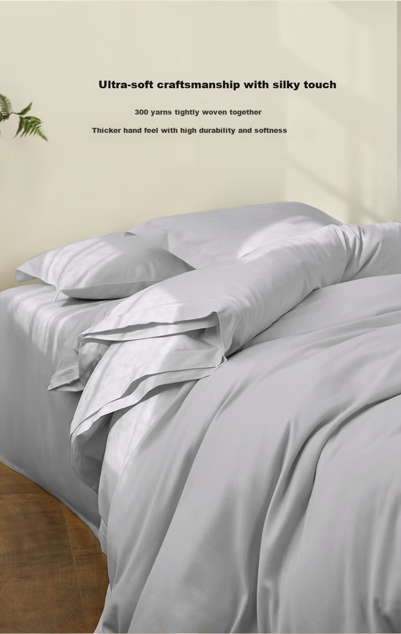 Luolai Home Textiles 60-Thread Count Pure Cotton 4-Piece Bedding Set Orange 200x230cm 4