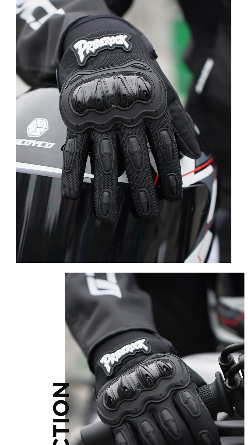PRIDEROCK Full Finger Motorcycle Electric Bike Riding Gloves Protective Anti-Slip Wear-Resistant Breathable Touchscreen Outdoor Spring Summer 14