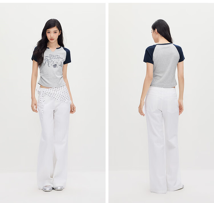 Semir Cooling Short Sleeve T-Shirt Women Summer Crop Printed Slim Raglan Sleeve 2026 Slim Fit Clothing 109326100016 7