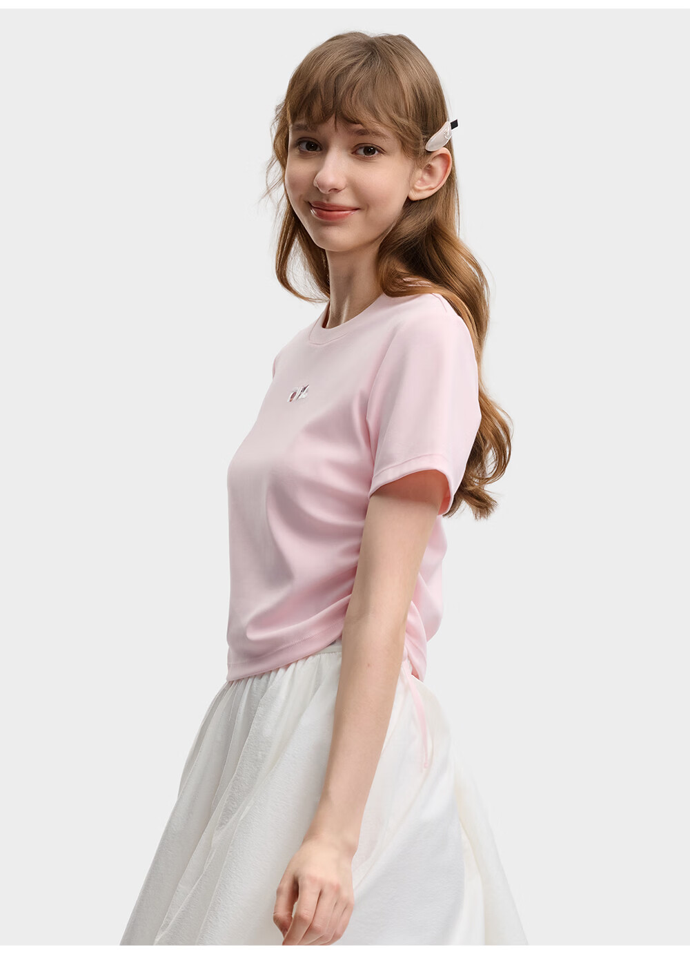 FILA Yang Mi Same Style Knitted Short Sleeve Shirt Women 2026 Summer Side Drawstring Fashion Casual Embroidered Logo Slim T-Shirt 55